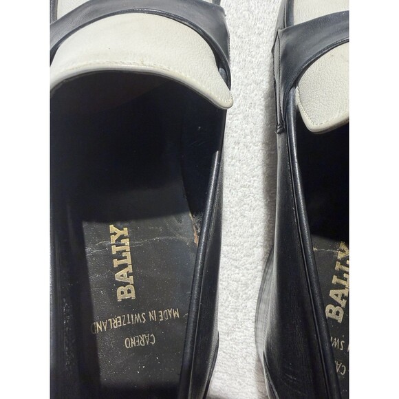 Bally Careno Men’s Leather Loafers Black And Off White Slip-On Shoes Size 8.5 main image 4